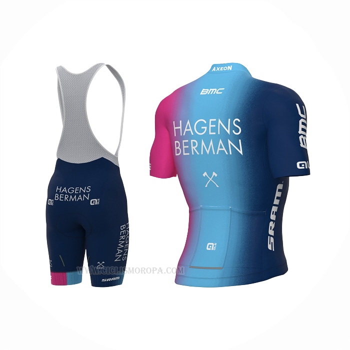 2022 Ropa Ciclismo Hagens Berman Axeon Fucsia Azur Mangas Corta Y Culotte Corto